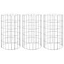 Voir la diapositive 2 : VIDAXL Lit sureleve a gabion circulaire 3 pcs Acier galvanise Ø30x50cm