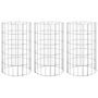 Voir la diapositive 2 : VIDAXL Lit sureleve a gabion circulaire 3 pcs Acier galvanise Ø30x50cm