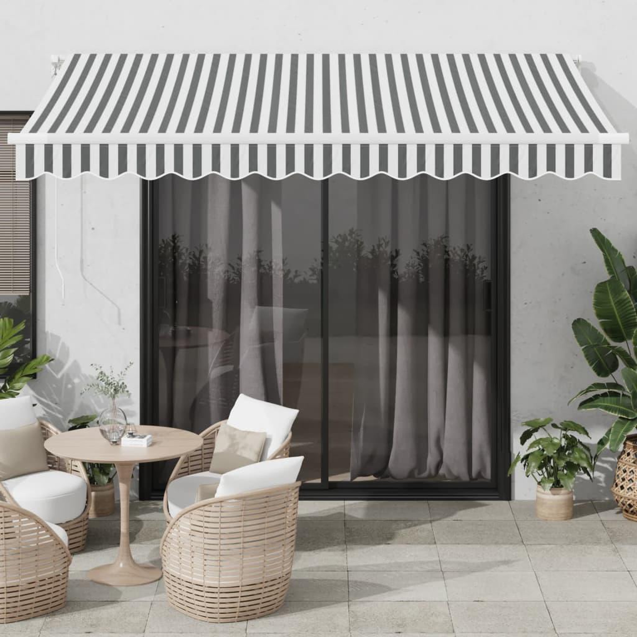 VIDAXL Auvent retractable automatique anthracite et blanc 350x250 cm