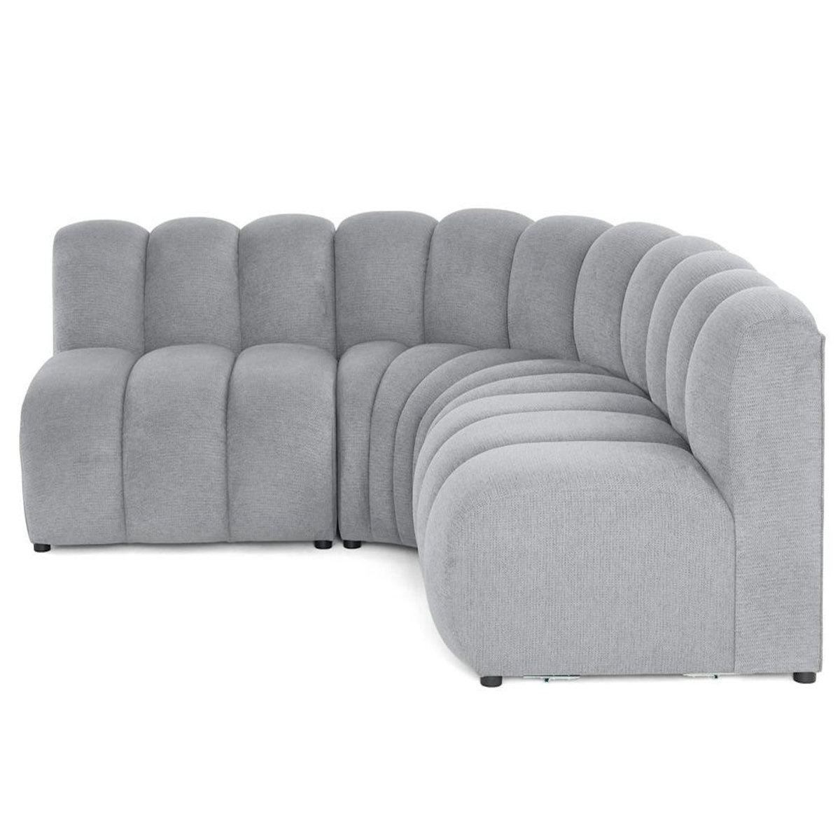 LISA DESIGN Debbie - canapé modulable d'angle réversible 4 places en tissu texturé