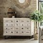 Voir la diapositive 6 : ATMOSPHERA Commode 12 tiroirs Ajay en bois blanchi - Beige