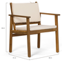 Voir la diapositive 6 : ID MARKET Salon de jardin bas JAKARTA 4 places en acacia avec canapé, fauteuils, table et coussins beige