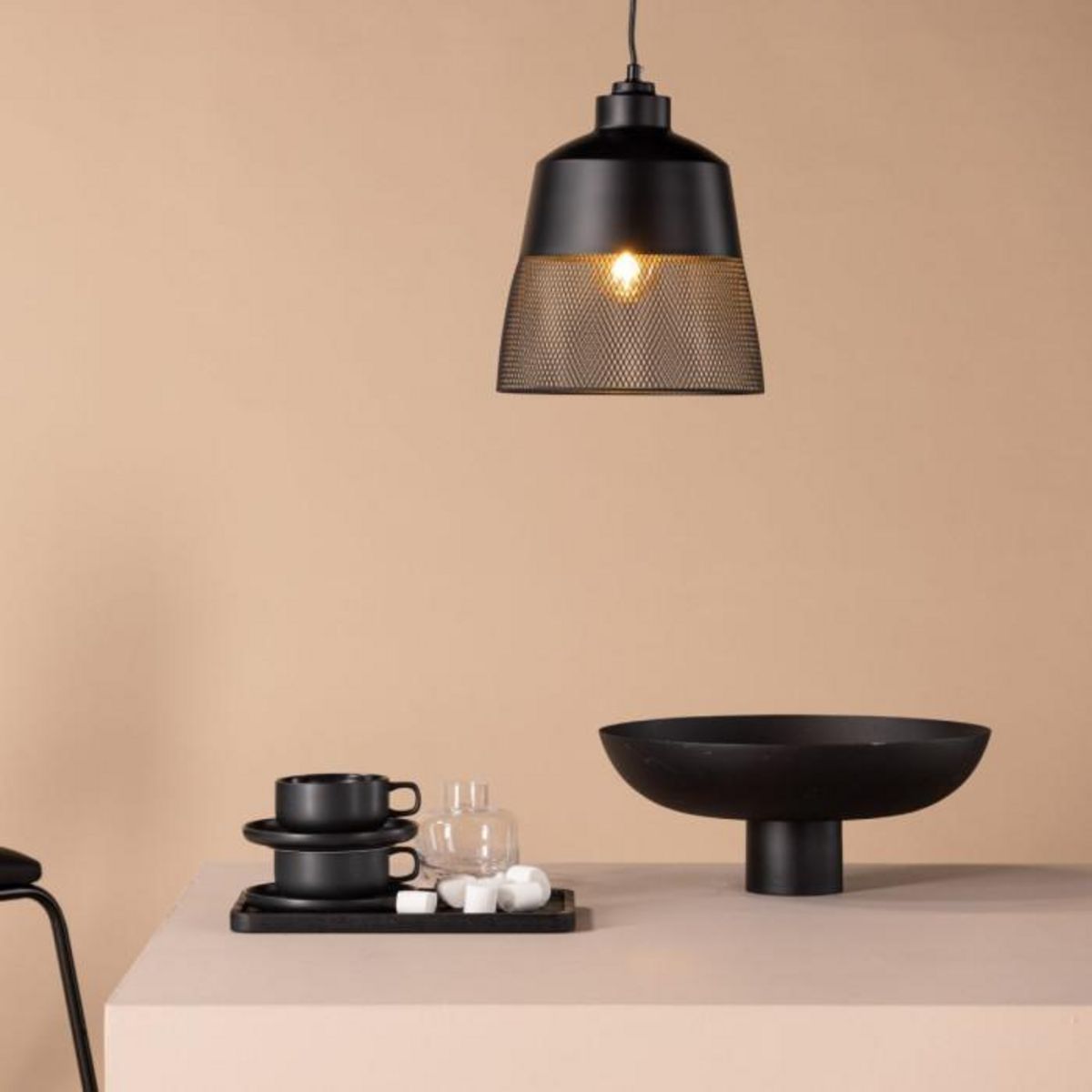 Paris Prix Lampe Suspension Design  Toulon  29cm Noir