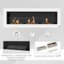 Voir la diapositive 5 : HOMCOM Cheminée bioéthanol murale design Bauhaus - triple brûleur 1 L - pare-feu verre trempé, kit fixation inclus - acier inox. acier dépoli blanc