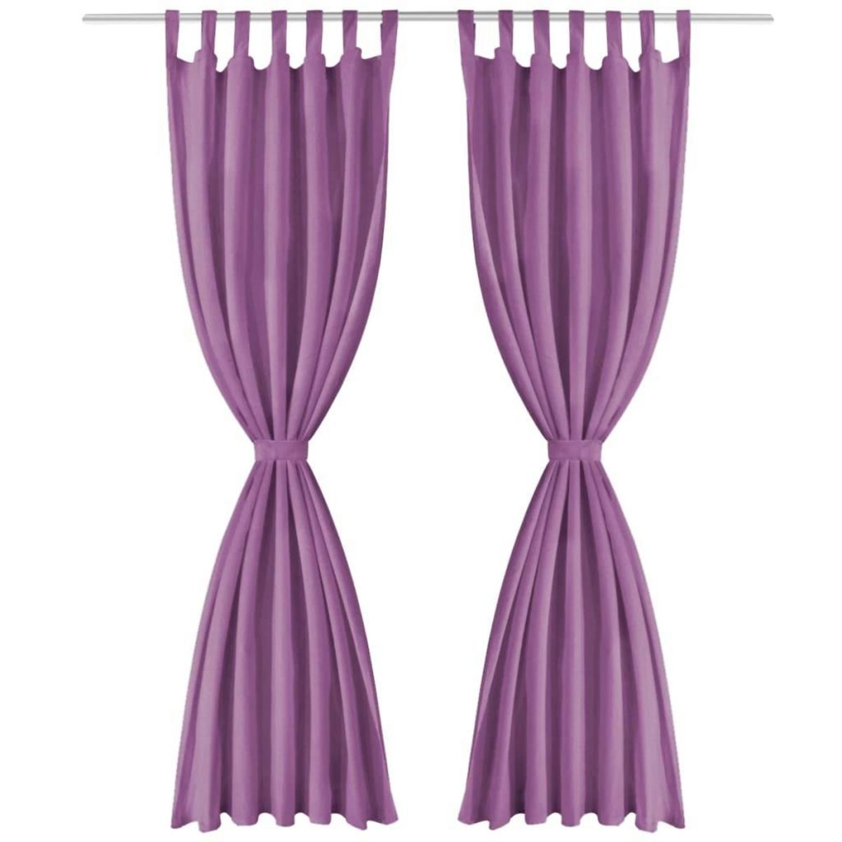 VIDAXL Rideau occultant avec boucles 2 pcs 140 x 225 cm Lilas