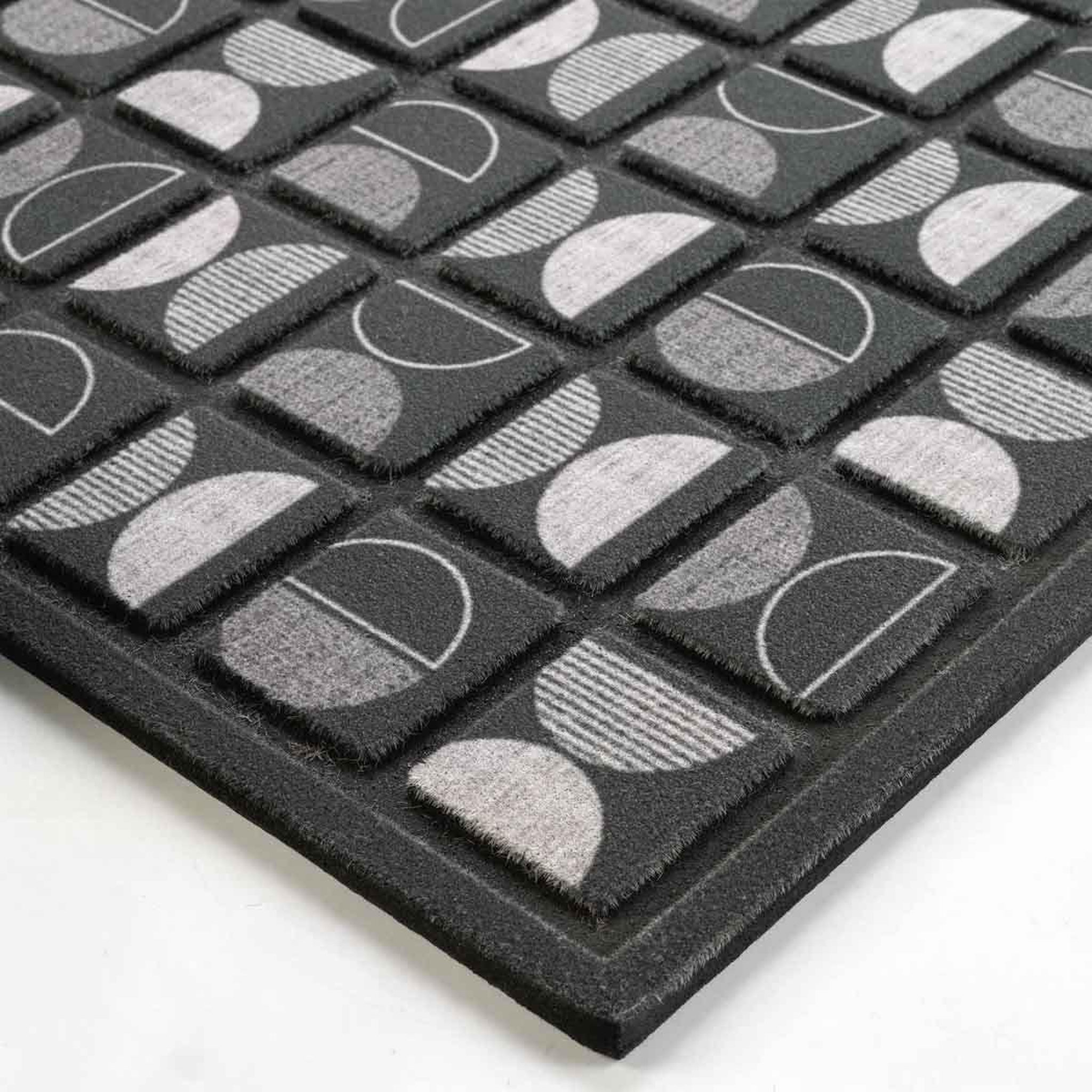 Voir la diapositive 2 : Douceur d'Intérieur Tapis d'Entrée Déco  Retroblack  45x75cm Noir