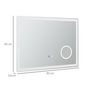 Voir la diapositive 3 : KLEANKIN Miroir lumineux LED salle de bain dim. 80L x 60H cm anti-buée grossissant x3 réglable fonction mémoire
