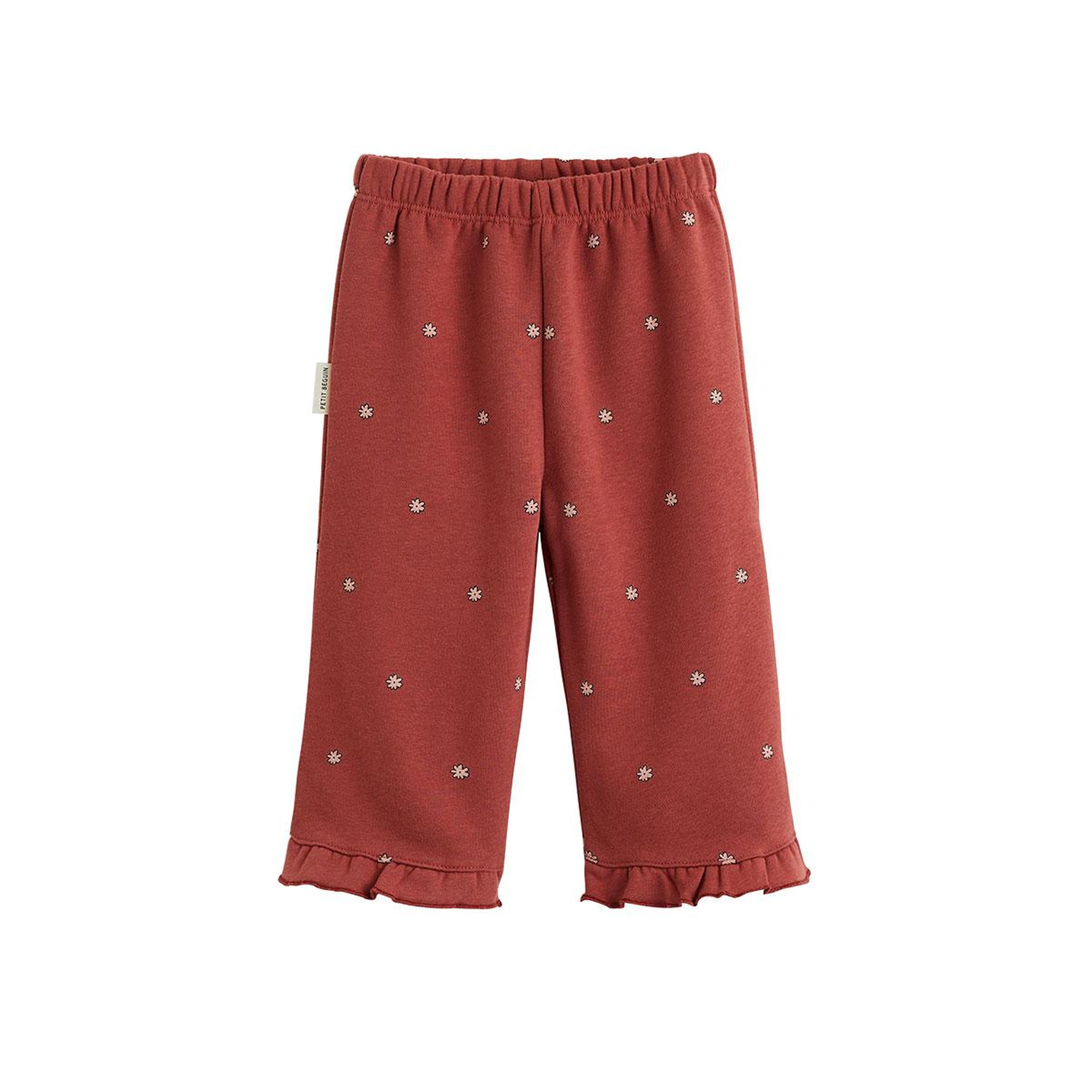 PETIT BEGUIN Pantalon bébé en molleton harmony. Coloris disponibles : Rose