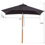 Voir la diapositive 3 : OUTSUNNY Parasol rectangulaire inclinable bois polyester haute densité 2L x 1,5l x 2,3H m gris foncé