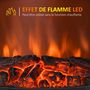 Voir la diapositive 5 : HOMCOM Cheminée électrique poêle style néo-rétro 1000-2000 W simulation flammes LED luminosité réglable acier ABS blanc