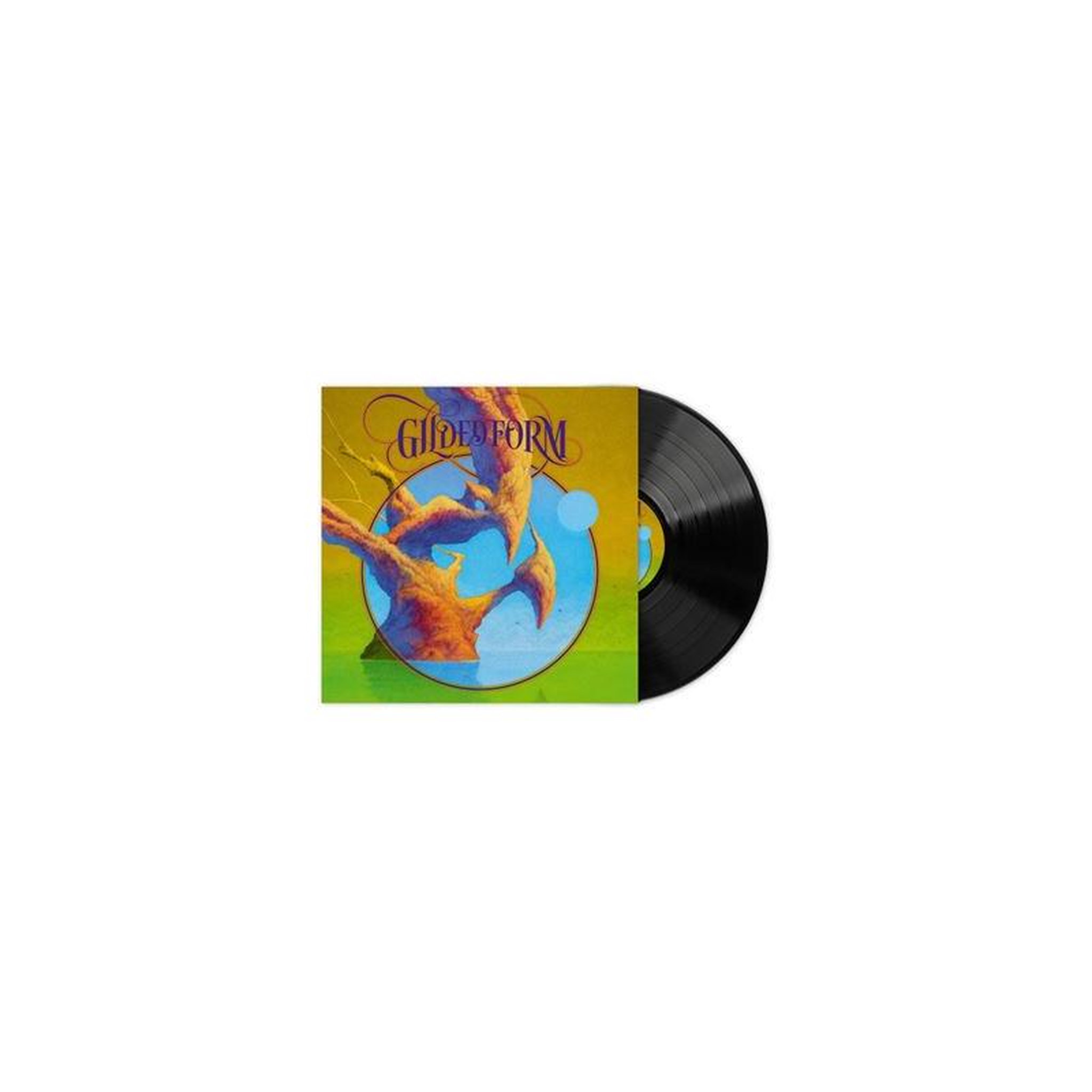 Vinyle lp heavy metal gilded form, disque noir 12 pouces 33 tours, pochette carrée bleu orange vert
