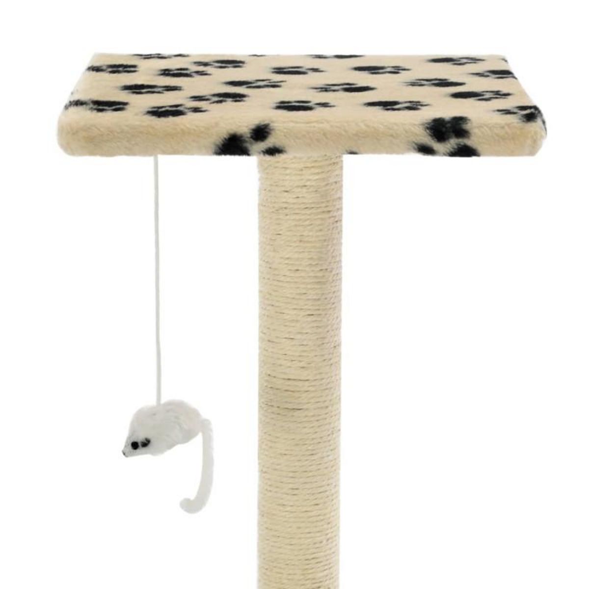 VIDAXL Arbre a chat avec griffoir en sisal 95 cm Beige Motif de pattes