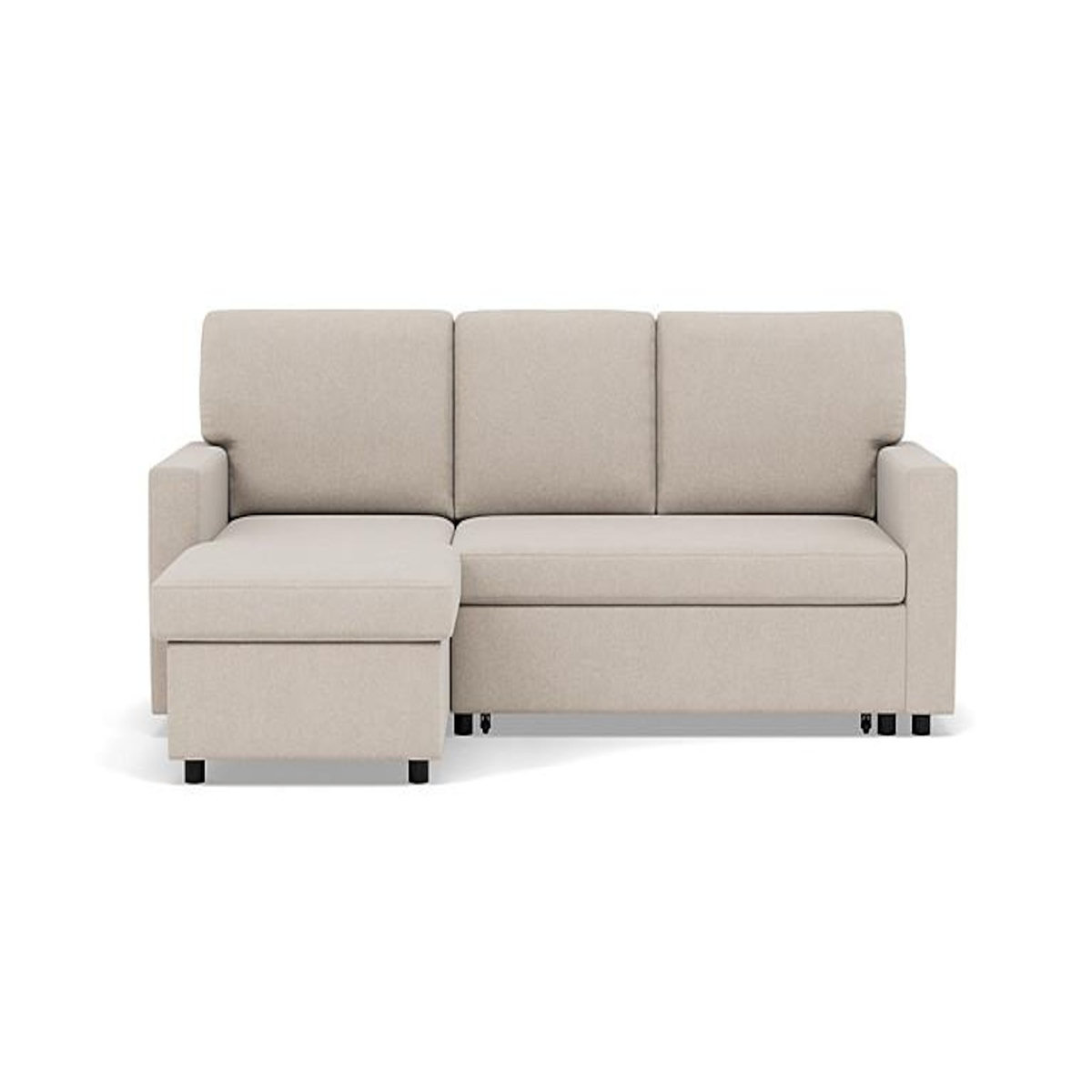 BEST MOBILIER Meiya - canapé d'angle réversible 4 places convertible avec coffre en tissu