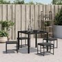 Voir la diapositive 3 : VIDAXL Tabourets de jardin avec coussins lot de 4 noir acier/textilene