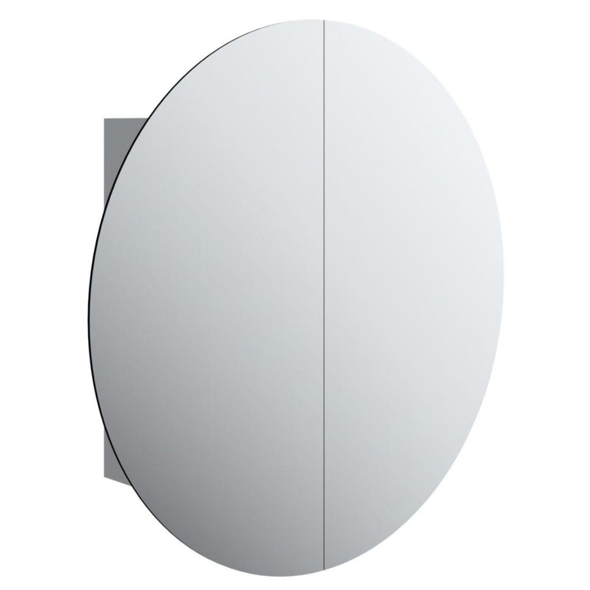 VIDAXL Armoire de salle de bain miroir rond et LED Gris 54x54x17,5 cm