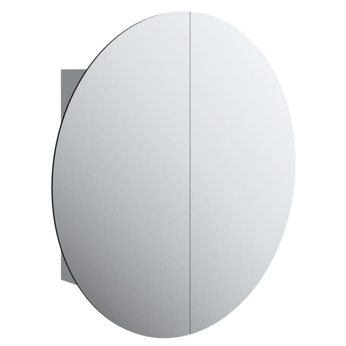 VIDAXL Armoire de salle de bain miroir rond et LED Gris 54x54x17,5 cm