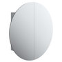 Voir la diapositive 2 : VIDAXL Armoire de salle de bain miroir rond et LED Gris 54x54x17,5 cm