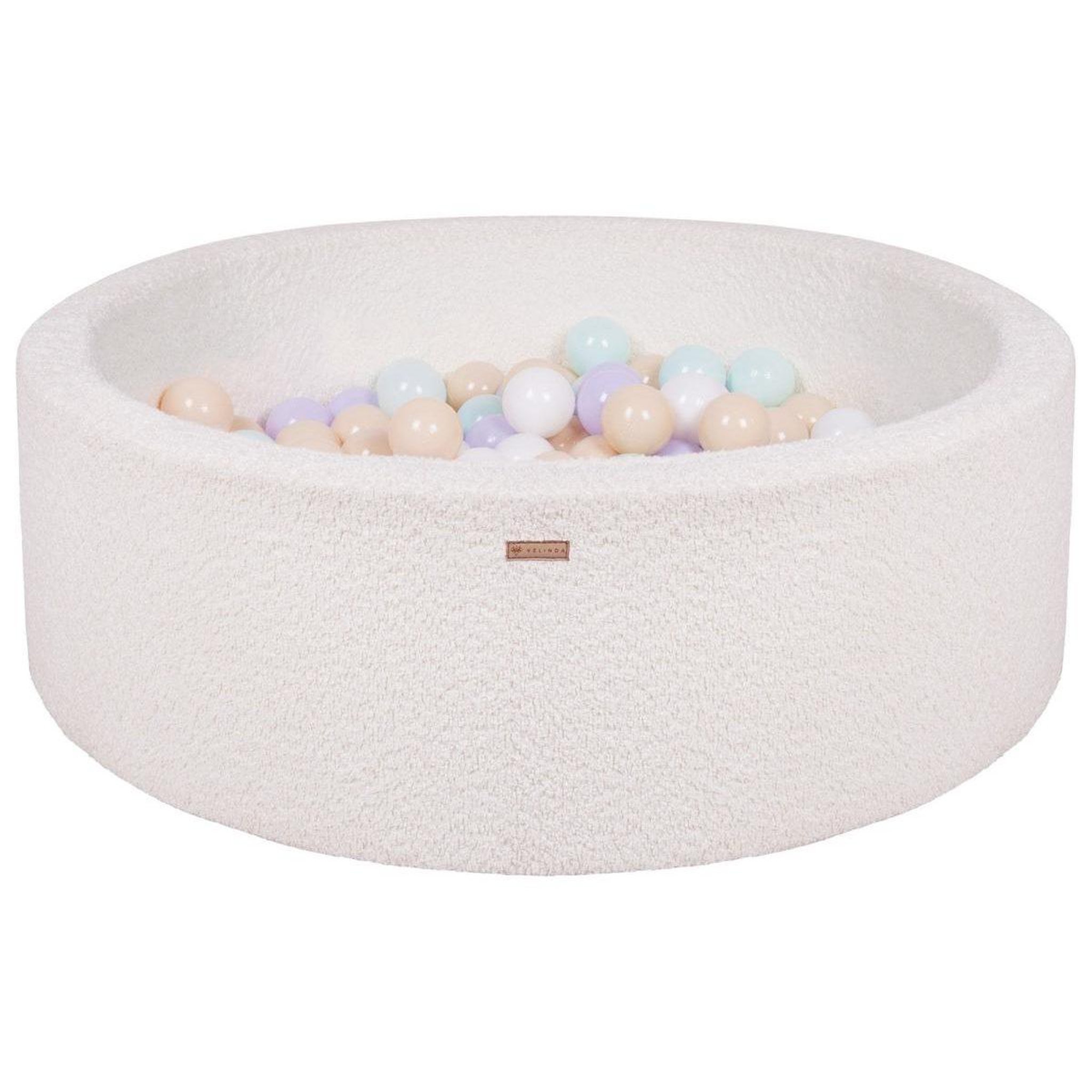 VELINDA Piscine à balles en boucle + 200 balles — crème/blanc, violet, cappuccino, Menthe
