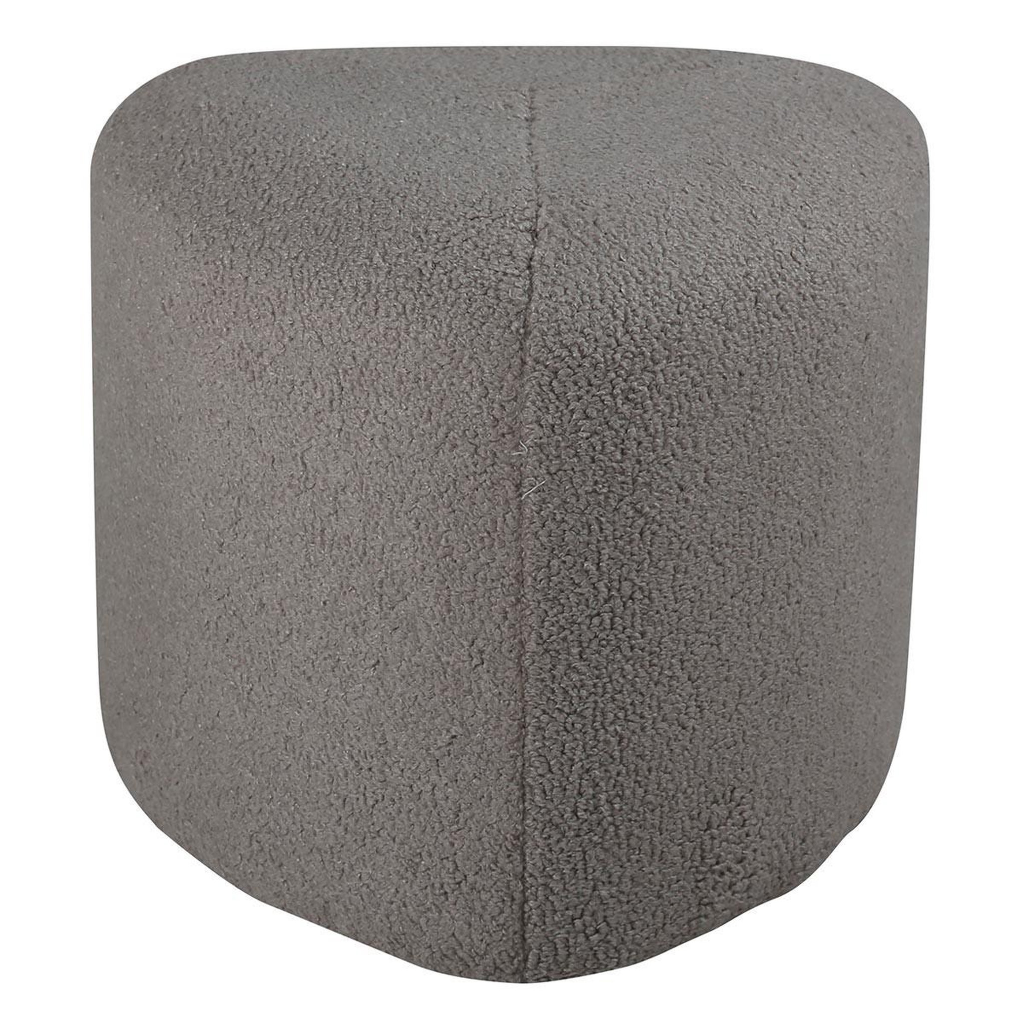 Paris Prix Pouf tissu bouclette  peg  46cm gris