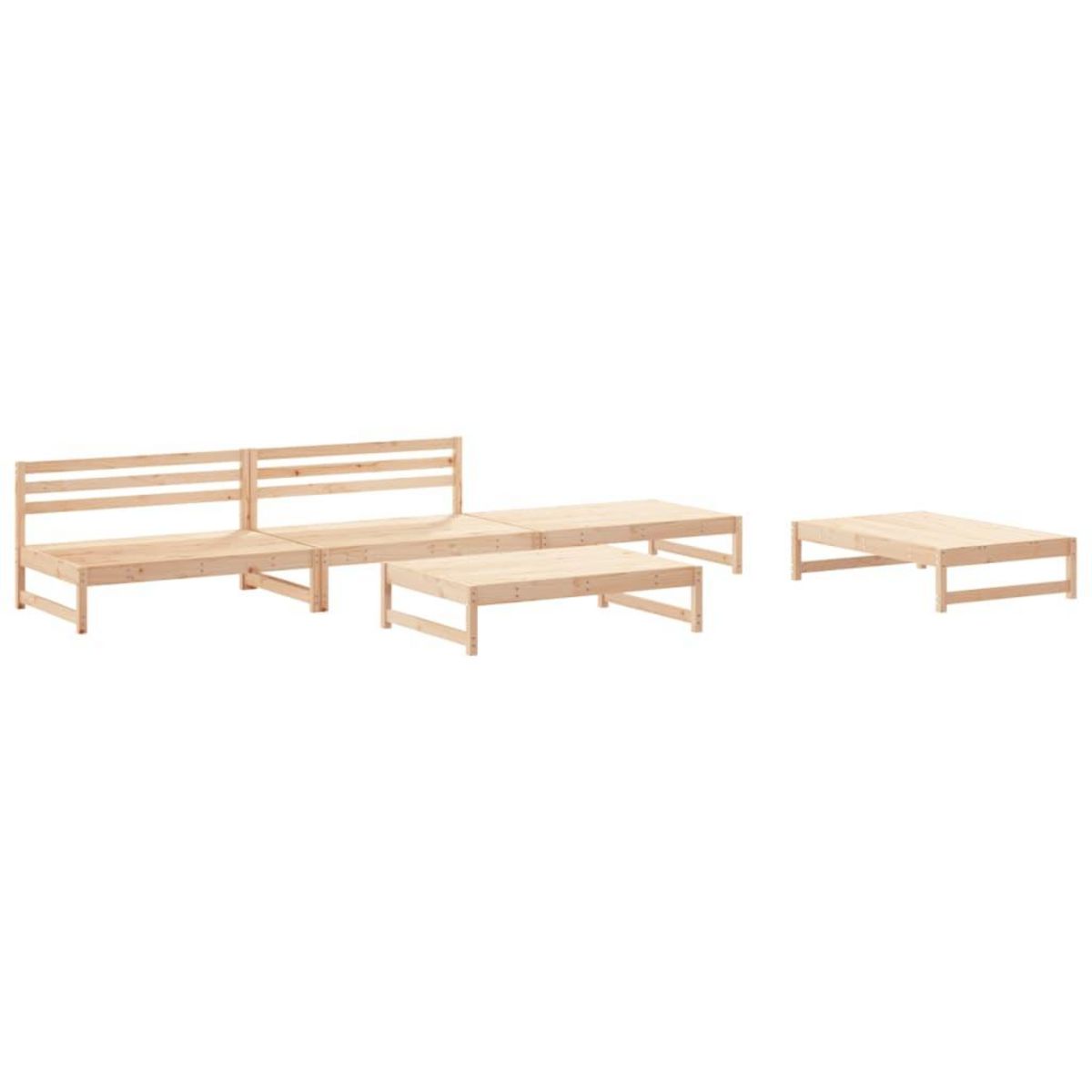VIDAXL Salon de jardin 5 pcs bois massif de pin