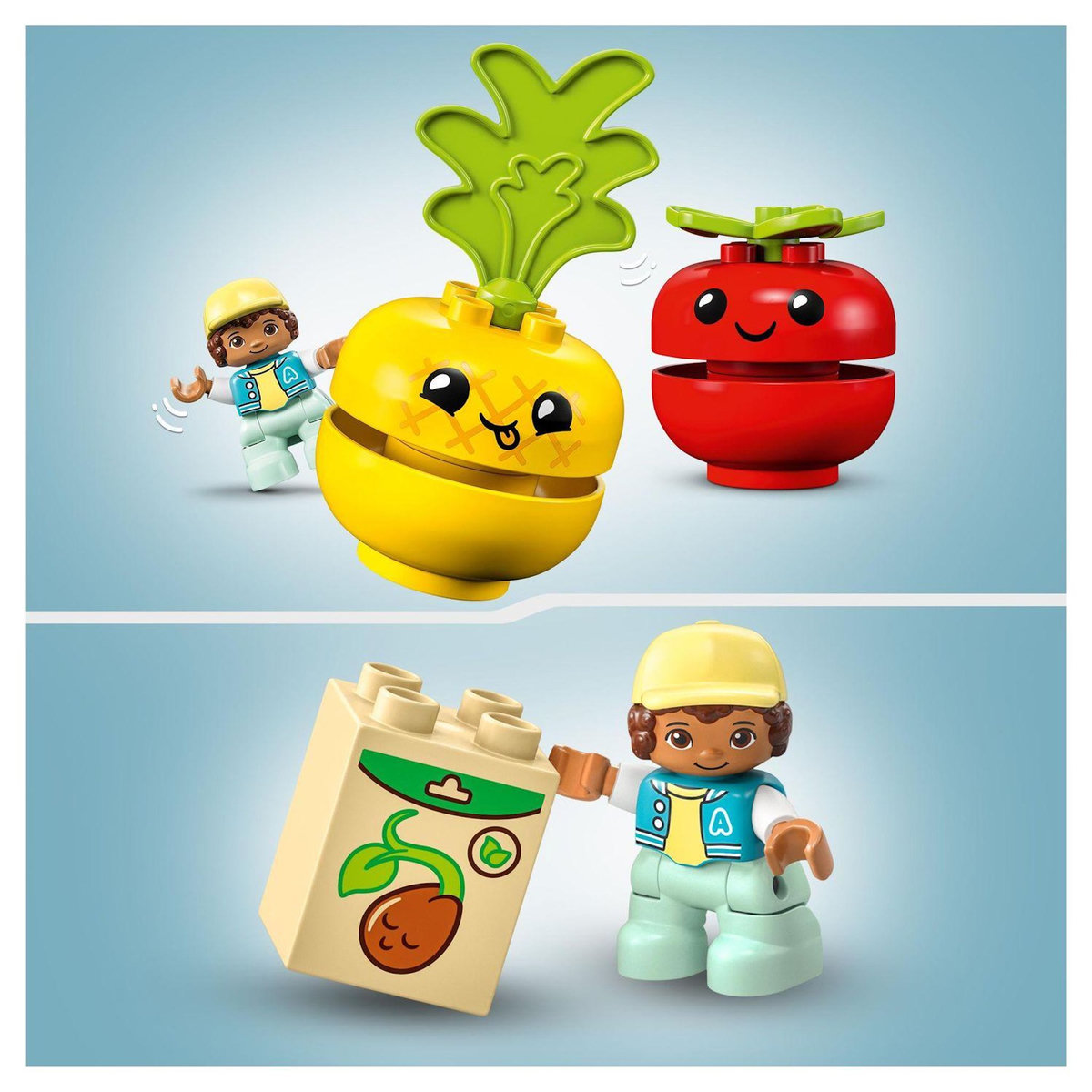 LEGO DUPLO 10982 - Le tracteur des fruits et légumes, Jouet à Empiler et à Trier par Couleur pour les Bébés et Enfants Âgés de 1,5 à 3 Ans, Jeu Éducatif