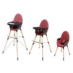 AT4 Chaise haute bébé évolutive CONFORT. Coloris disponibles : Rouge