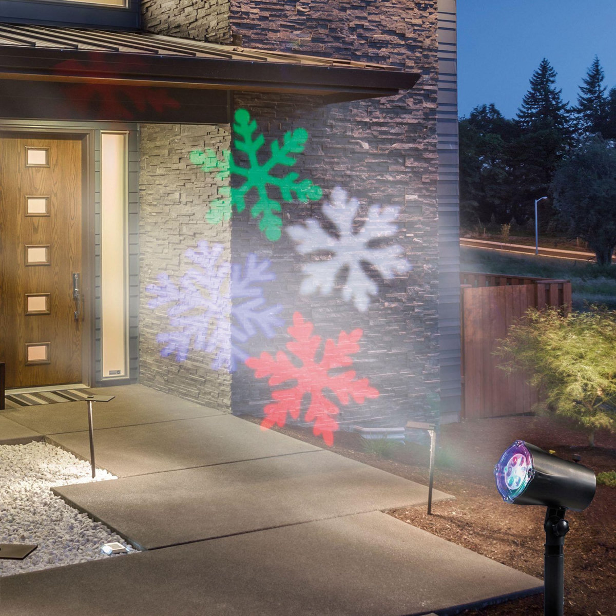 CEPAM Projecteur de façade animation flocons colorés