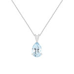 L'ATELIER D'AZUR Collier - Pendentif Or Blanc Topaze Bleue Goutte - Femme