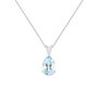 Voir la diapositive 1 : L'ATELIER D'AZUR Collier - Pendentif Or Blanc Topaze Bleue Goutte - Femme