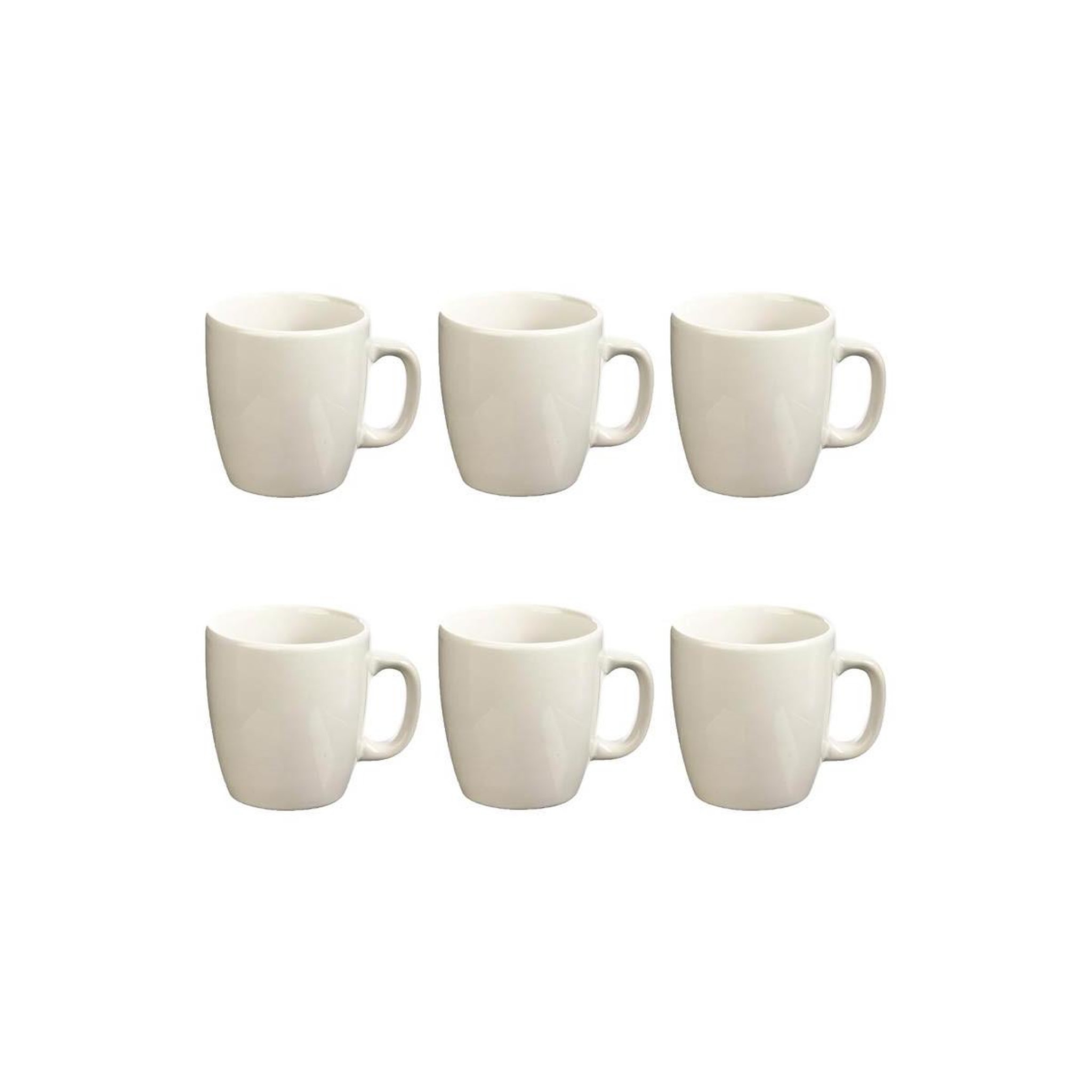SECRET DE GOURMET Lot de 6 mugs  colorama  18cl blanc