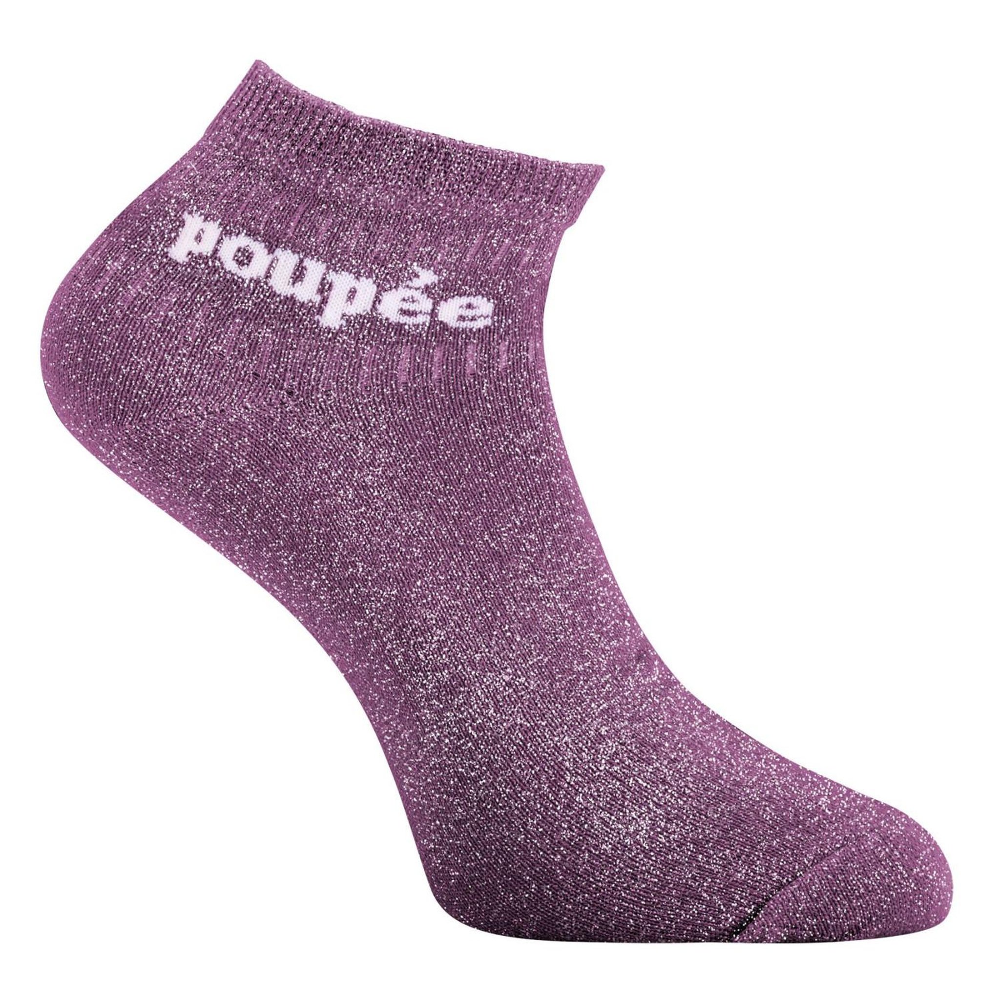 Voir la diapositive 4 : TWINDAY Lot de 6 paires de chaussettes mi-hautes femme à paillettes meuf