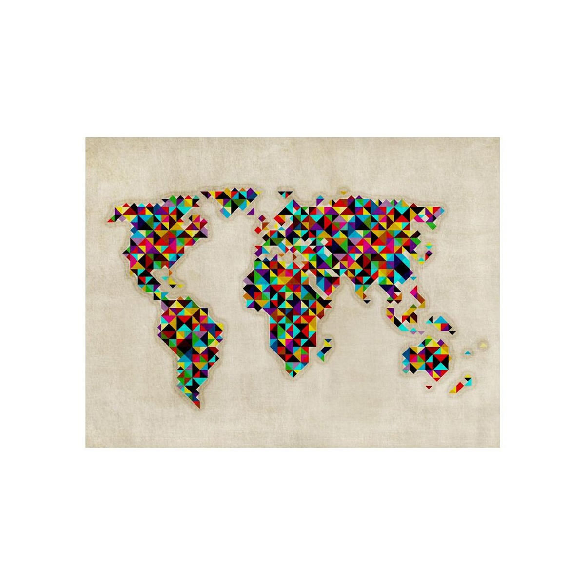 Paris Prix Papier Peint  World Map a Kaleidoscope of Colors