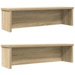 VIDAXL Étagères de cuisine empilables 2 pcs chêne sonoma 50x15x16 cm
