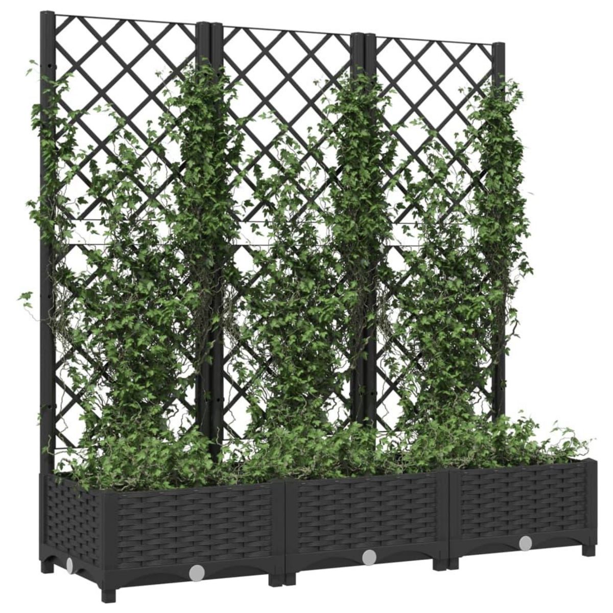 VIDAXL Jardiniere avec treillis Noir 120x40x121,5 cm PP