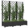 Voir la diapositive 3 : VIDAXL Jardiniere avec treillis Noir 120x40x121,5 cm PP