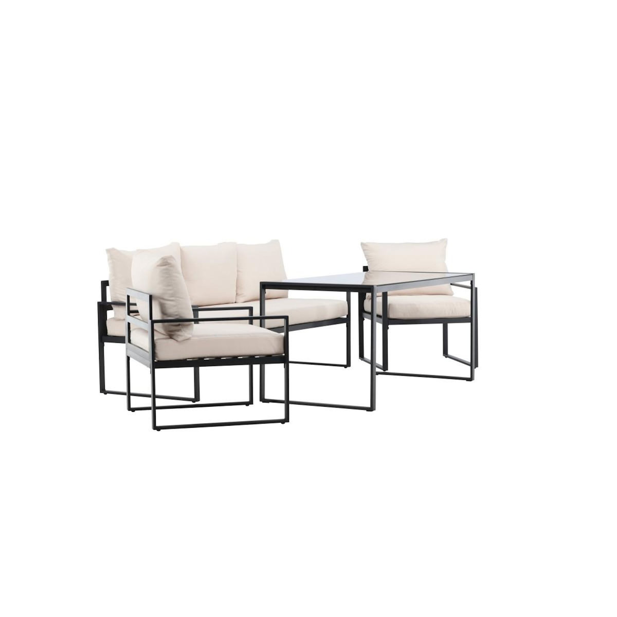 Paris Prix Salon de Jardin 5 Places  Catania  179cm Noir