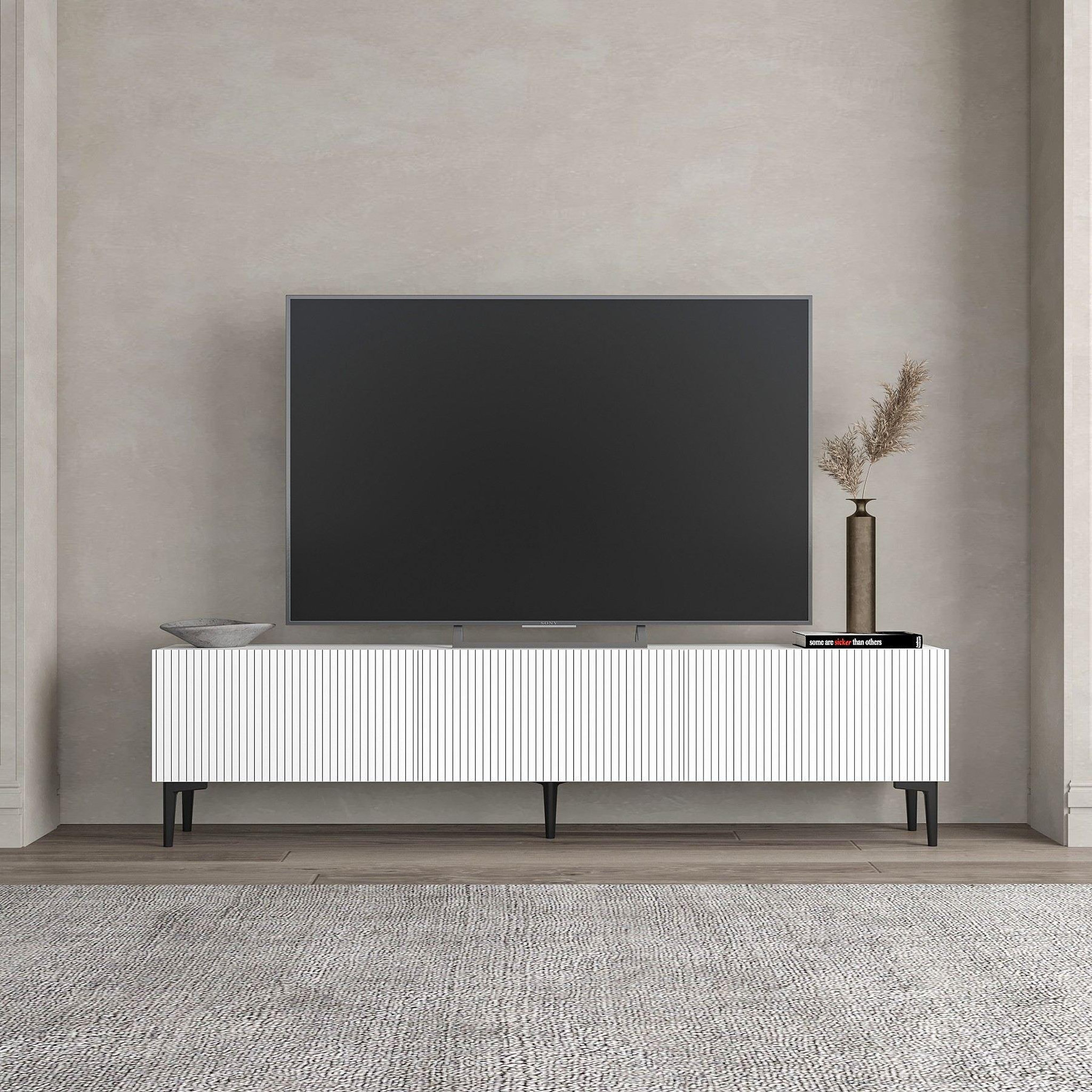 Voir la diapositive 3 : Habitat et Jardin Meuble tv en bois  oscar  - 180 x 31 x 45 cm - blanc