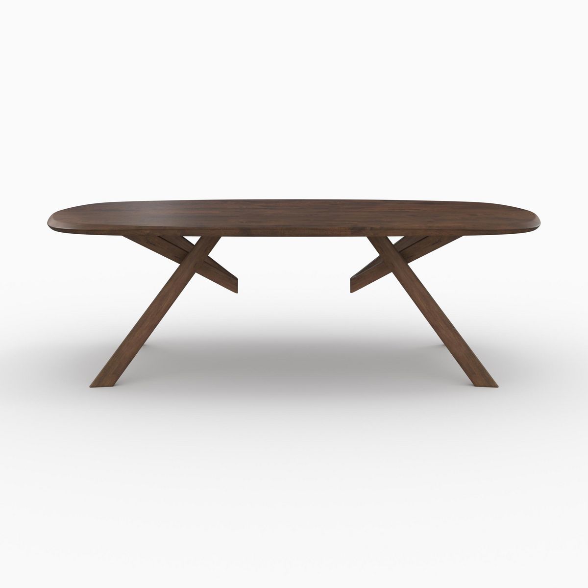 Rendez vous déco Table rectangulaire en bois d'hévéa massif foncé 8 personnes - Merlin