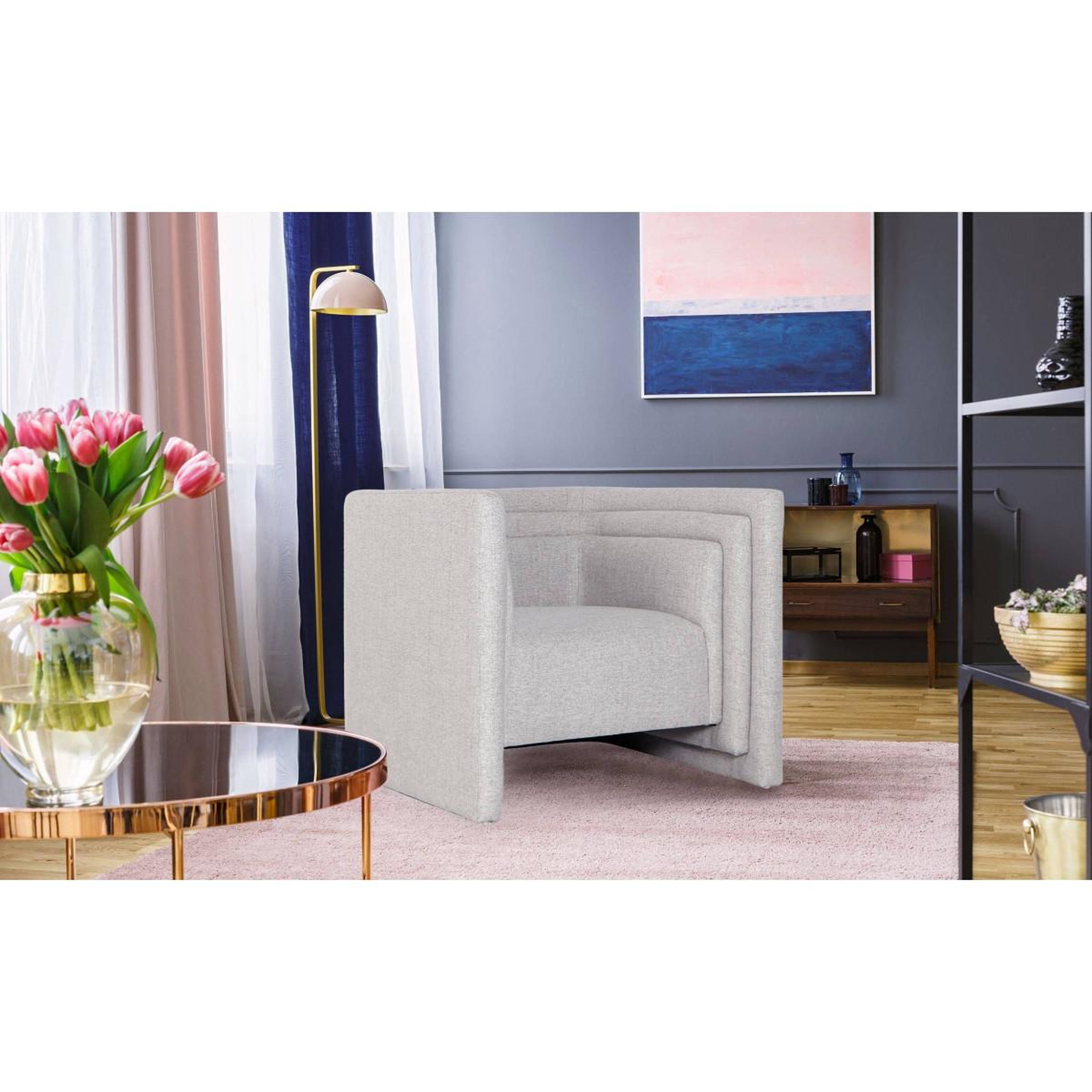 Voir la diapositive 6 : Paris Prix Fauteuil Design  Cubia  90cm Gris