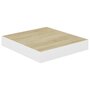 Voir la diapositive 4 : VIDAXL Etageres murales 2 pcs Chene et blanc 23x23,5x3,8 cm MDF