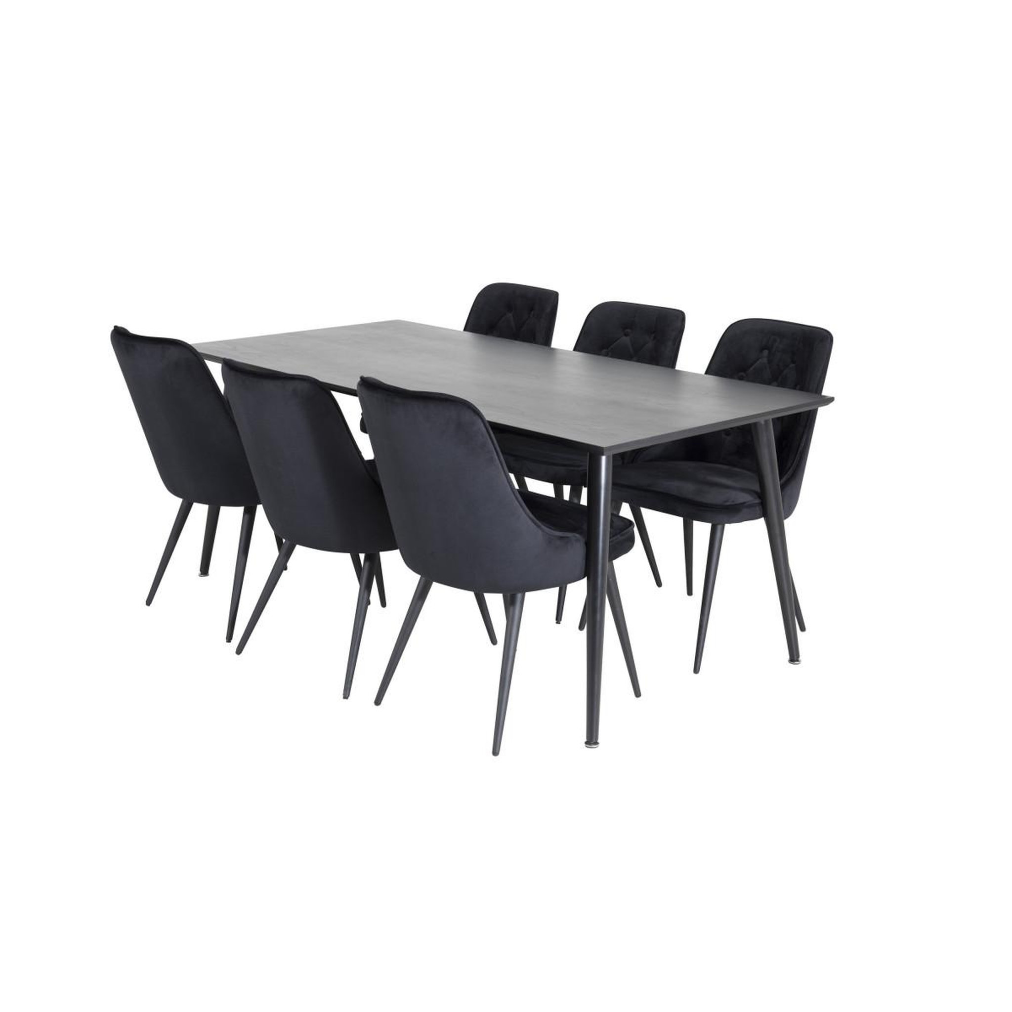 Voir la diapositive 3 : Paris Prix Ensemble table à manger & 6 chaises  dipp & deluxe  180cm noir