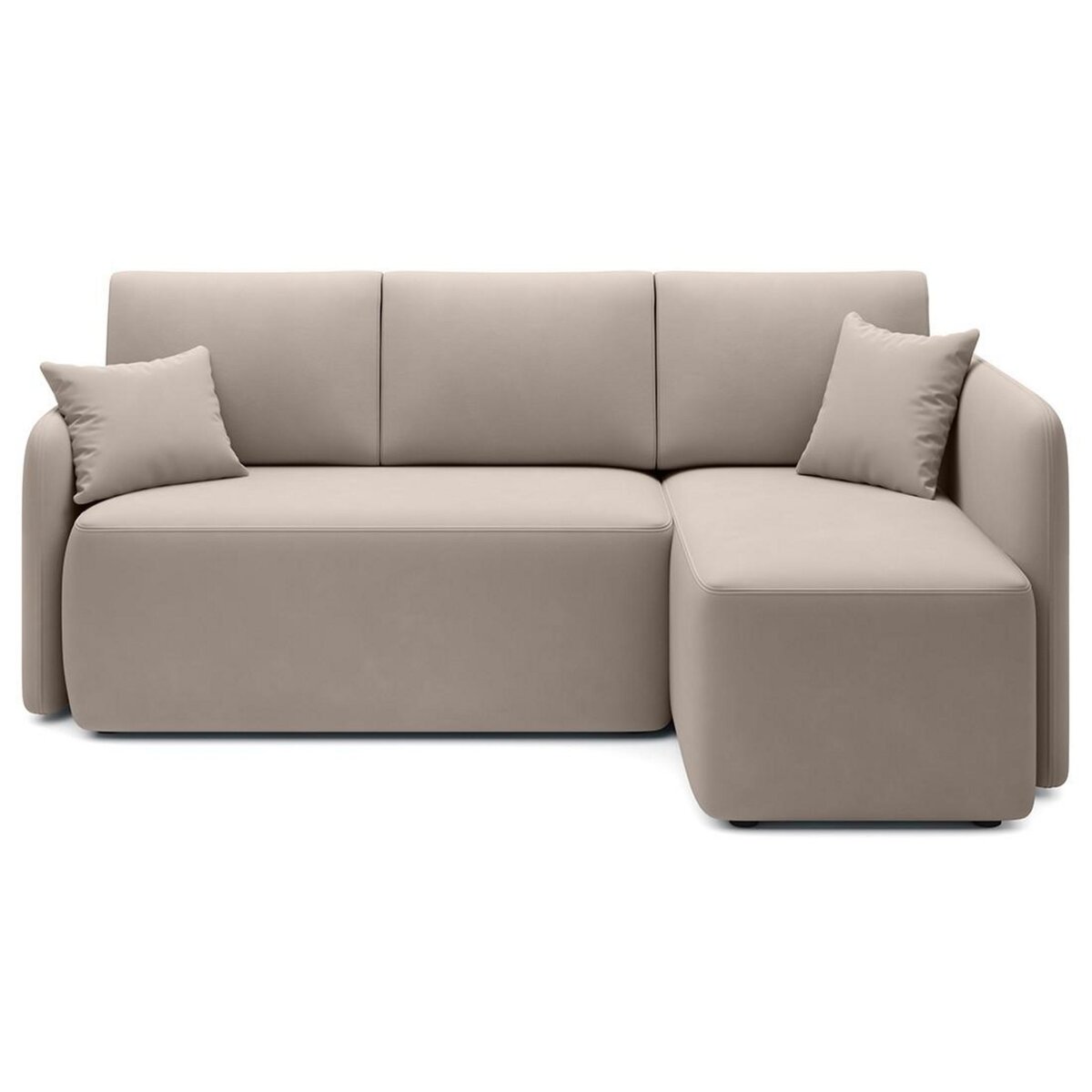 BEST MOBILIER Suzie - canapé d'angle droit 4 places convertible avec coffre en velours