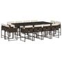 Voir la diapositive 2 : VIDAXL Ensemble a manger de jardin avec coussins 13 pcs marron rotin