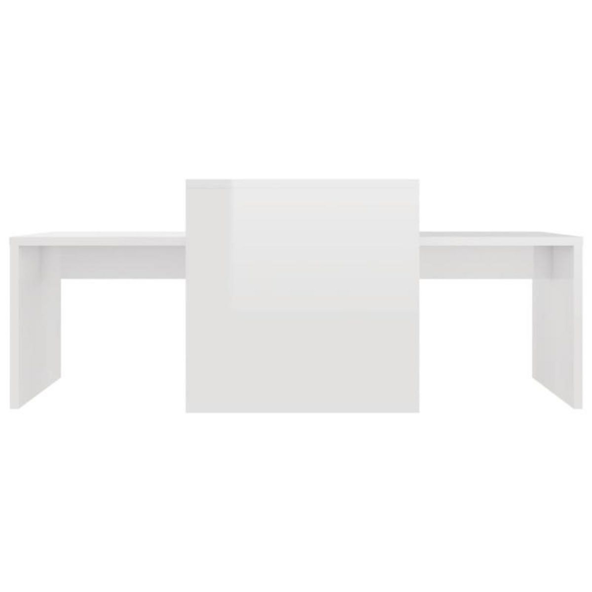 VIDAXL Ensemble de table basse Blanc brillant Bois d'ingénierie