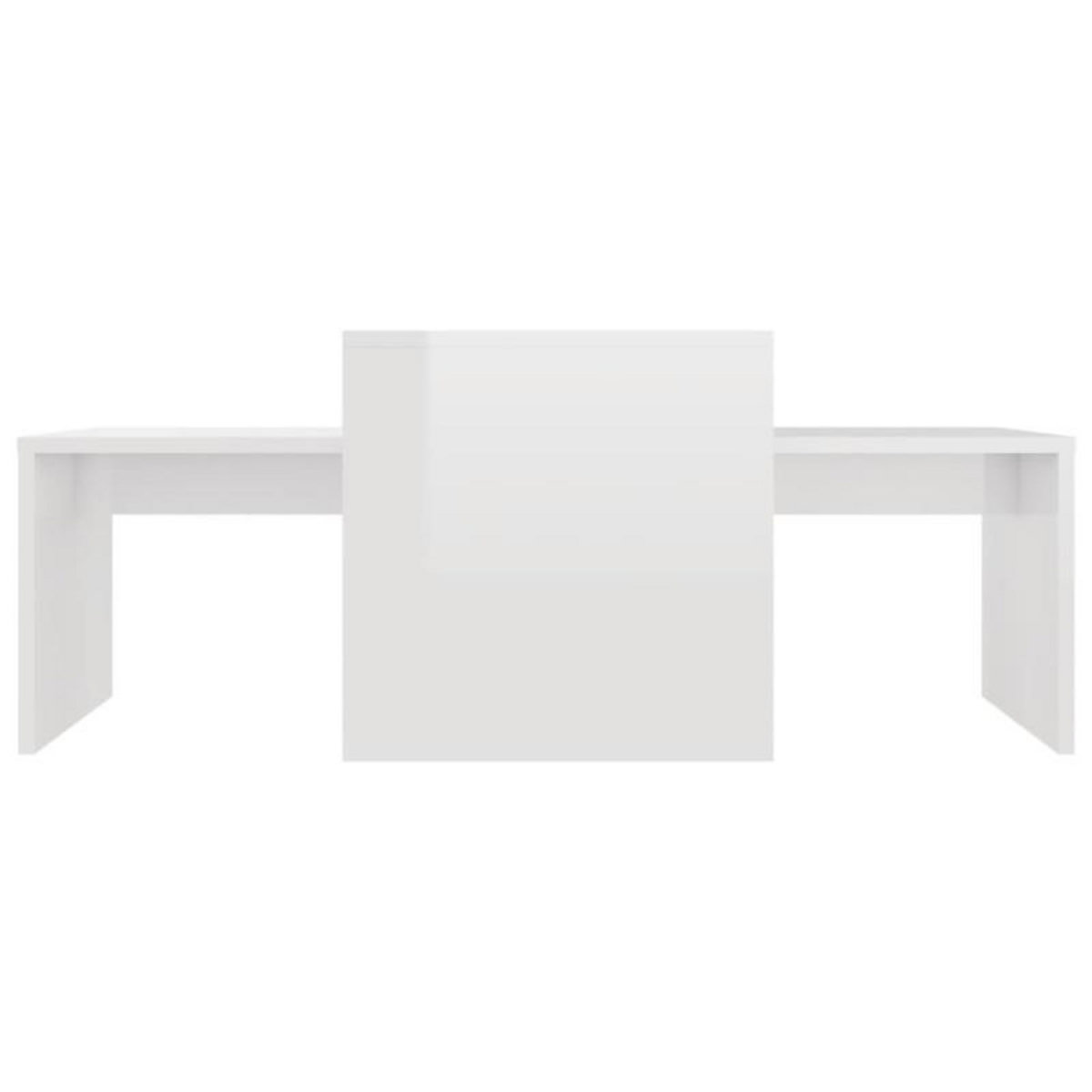 VIDAXL Ensemble de table basse Blanc brillant Bois d'ingénierie