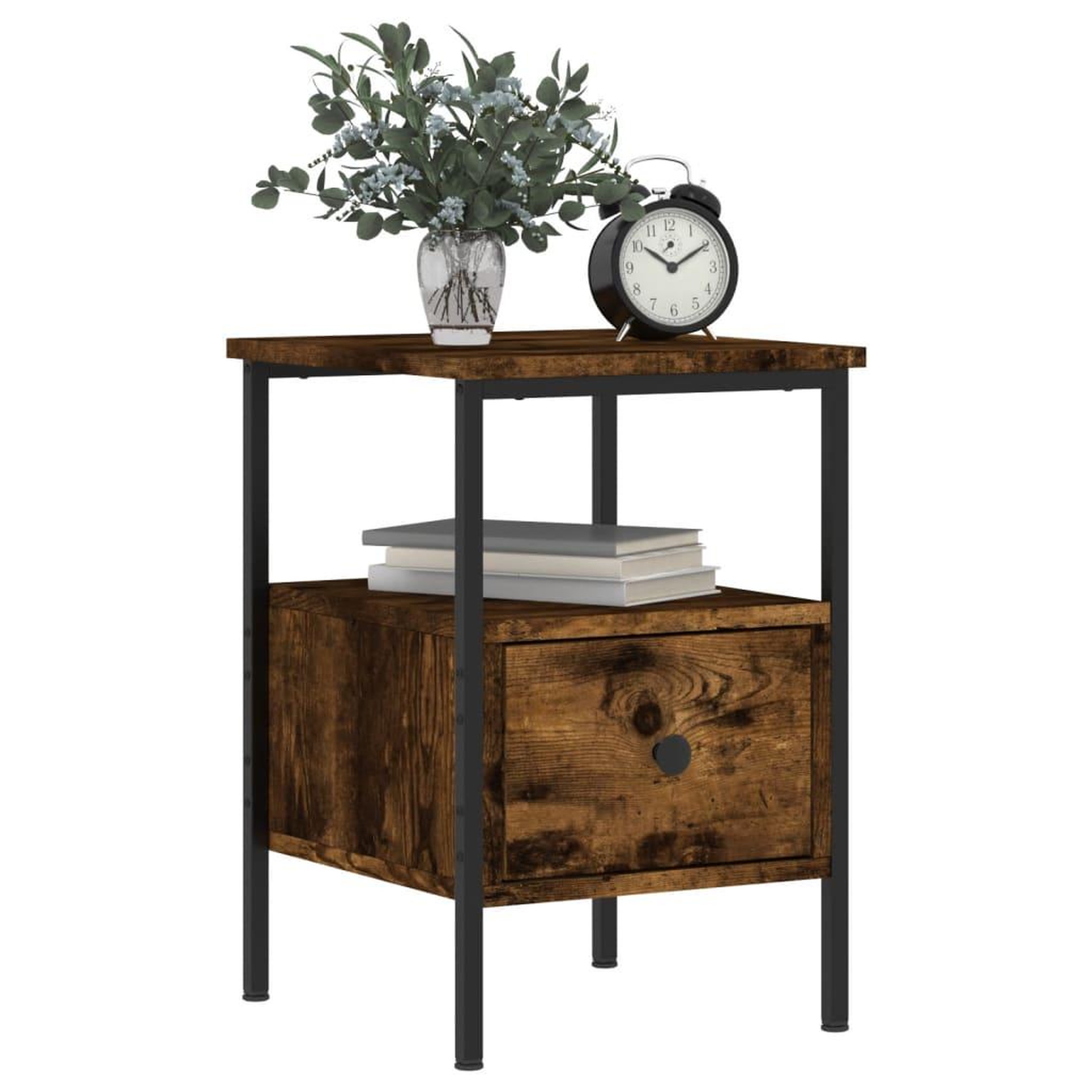 Voir la diapositive 4 : VIDAXL Tables de chevet 2 pcs chene fume 34x36x50 cm bois ingenierie