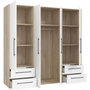 Voir la diapositive 5 : MARKET24 Armoire - Chene Sonoma / Blanc mat - 4 portes battantes - L205,9 x P58,8 x H200 - MOKKARIS