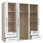 Voir la diapositive 5 : MARKET24 Armoire - Chene Sonoma / Blanc mat - 4 portes battantes - L205,9 x P58,8 x H200 - MOKKARIS