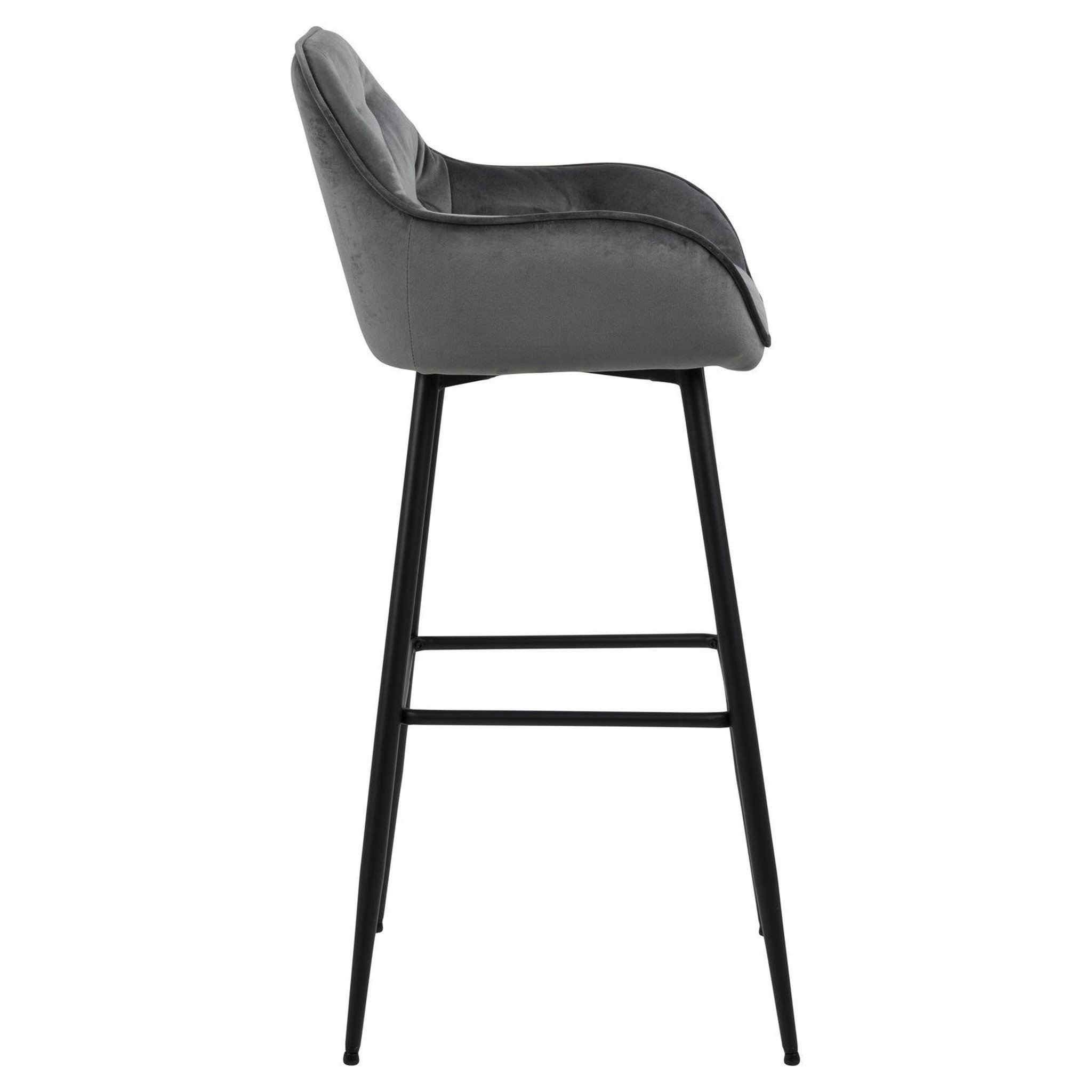 Voir la diapositive 3 : TOILINUX Lot de 2 Tabourets de bar Florie en tissu et métal