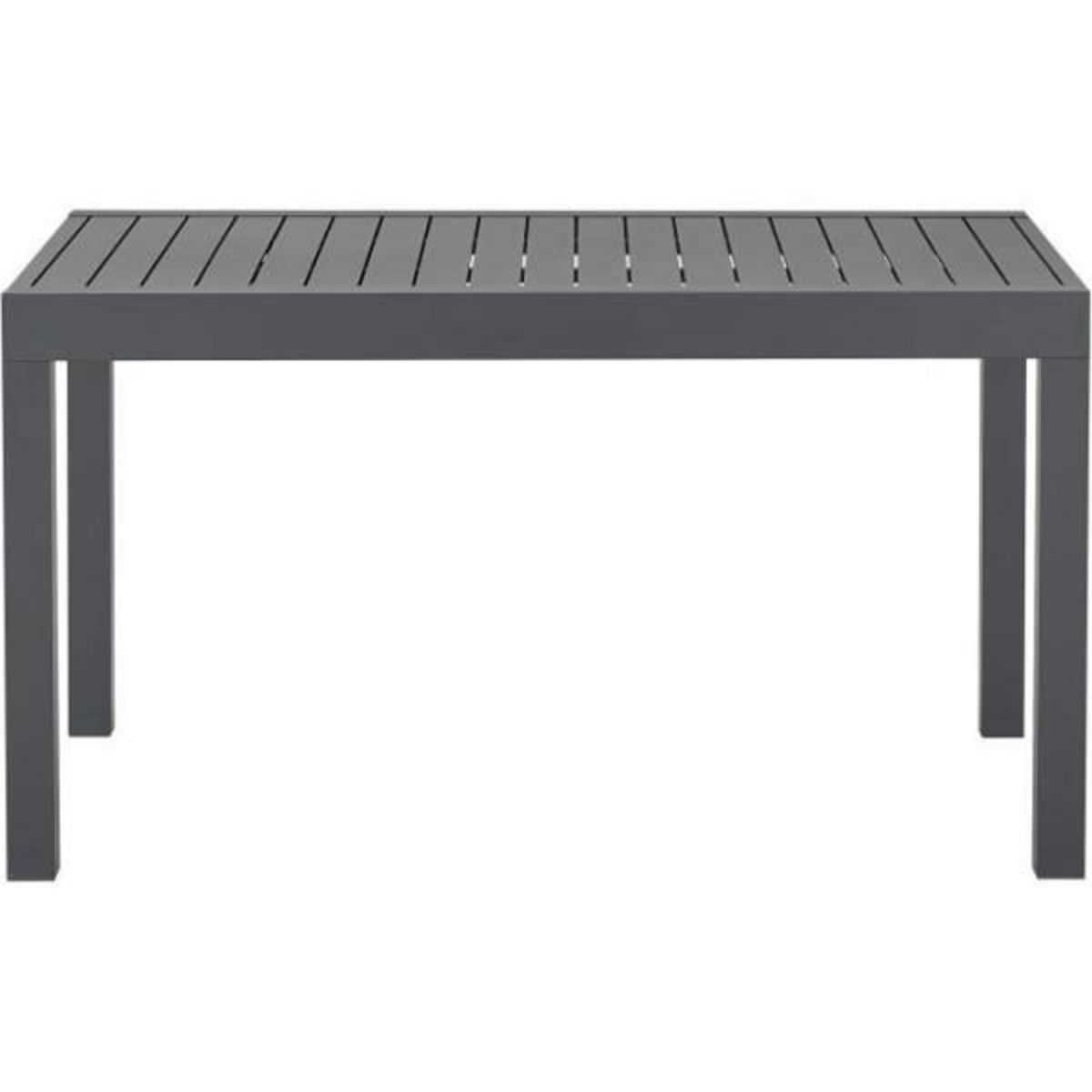 MARKET24 Table de jardin extensible rectangulaire 6 a 10 personnes - Structure aluminium - L 135-270 x P 90 x H 75 cm - Gris foncé